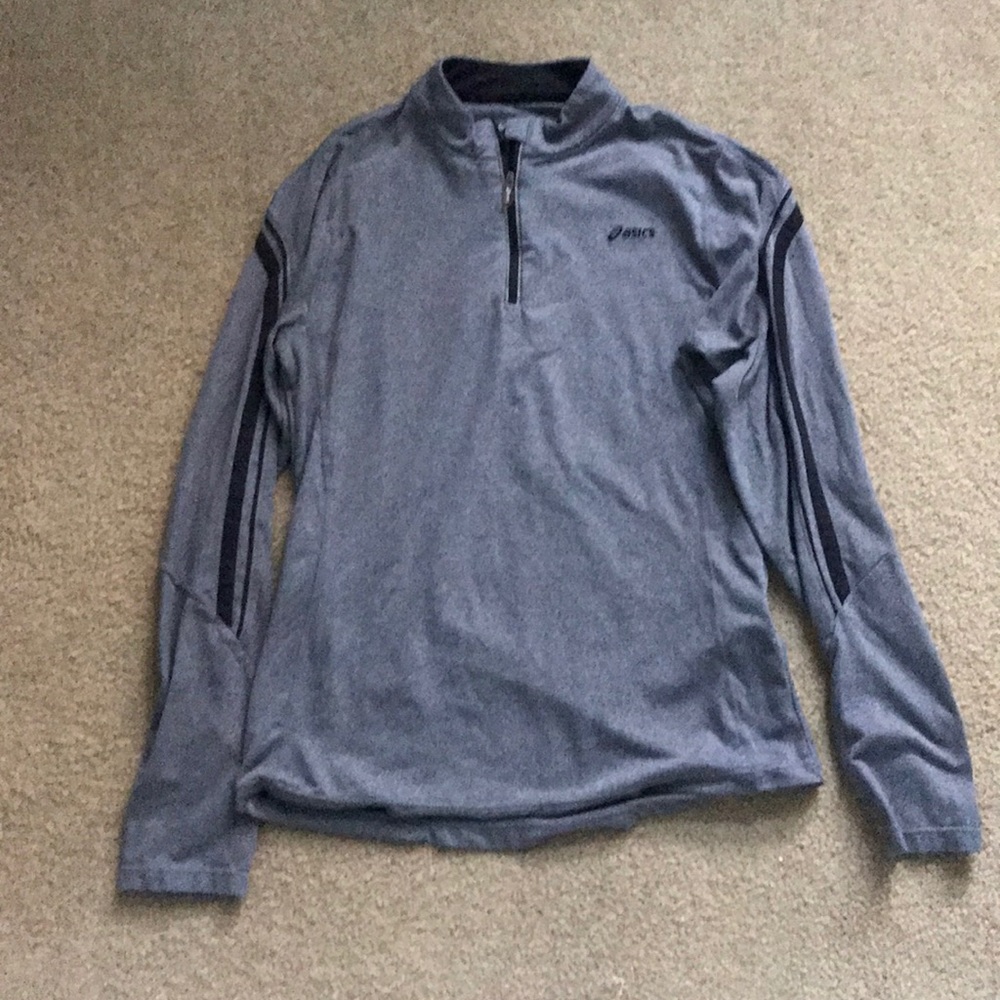 ASICS quarter/half zip running top- Gray and black
